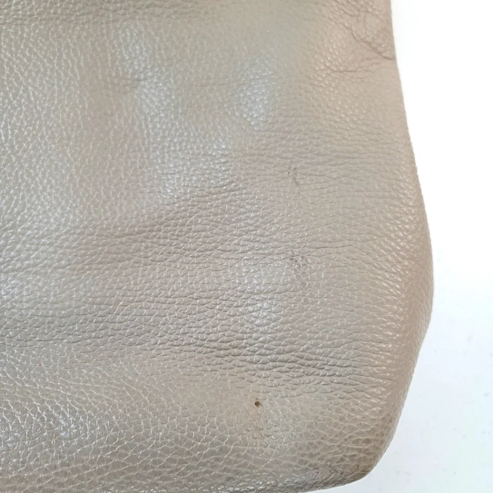 Vintage Furla Pebble Leather Neutral Tote Shoulder Bag